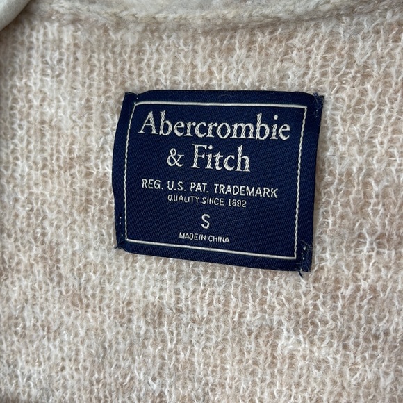 Abercrombie tan zebra stripe pocket cardigan - Picture 2 of 4